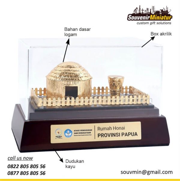 DETAIL2-MB65 Souvenir Miniatur Rumah Honai Papua