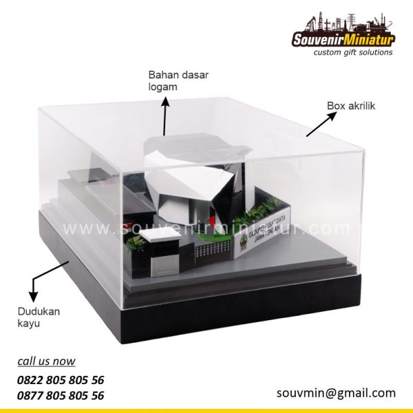 DETAIL2-MB80 Souvenir Miniatur Bangunan Gedung Pusat Data Jawa Tengah Jakarta
