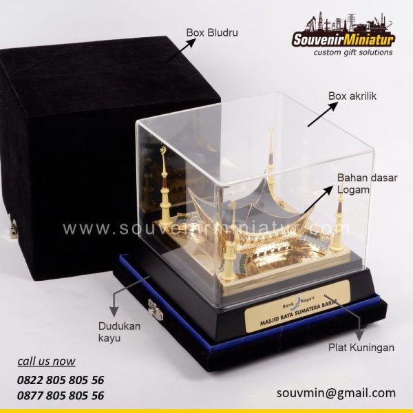 DETAIL2-MB94 Souvenir Miniatur Bangunan Masjid Raya Padang Sumatera Barat