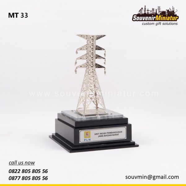 MT33 Souvenir Miniatur Tower Sutet Unit Induk Pembangunan Jawa Bagian Barat PT PLN Jakarta