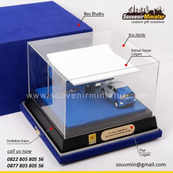 DETAIL2-MB132 Miniatur Bangunan SPKLU PLN Makassar