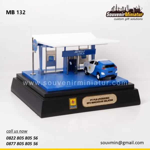 MB132 Miniatur Bangunan SPKLU PLN Makassar