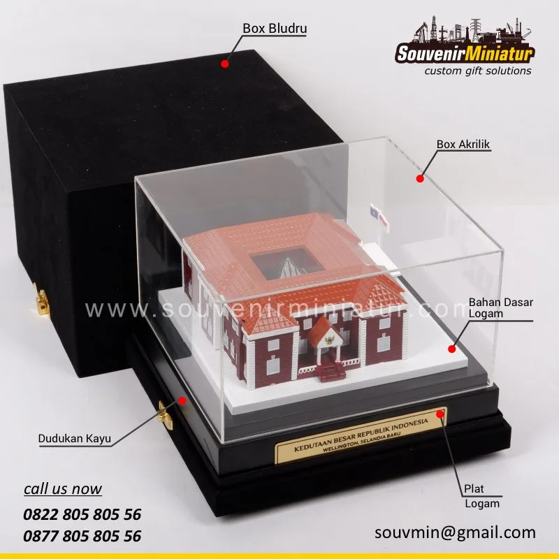 Miniatur Kedutaan Besar RI Selandia Baru 3 DETAIL2-MB142 Miniatur Kedutaan Besar RI