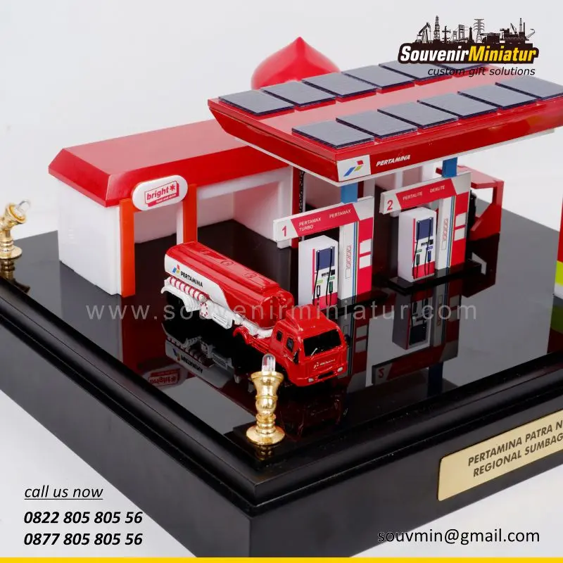 Miniatur SPBU Pertamina Patra Niaga Sumbagsel 2 DETAIL-MP133 Miniatur SPBU Pertamina Patra