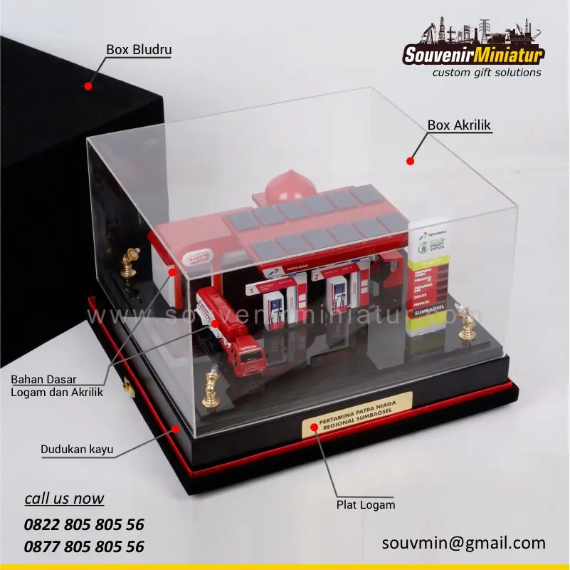 Miniatur SPBU Pertamina Patra Niaga Sumbagsel 3 DETAIL2-MP133 Miniatur SPBU Pertamina Patra