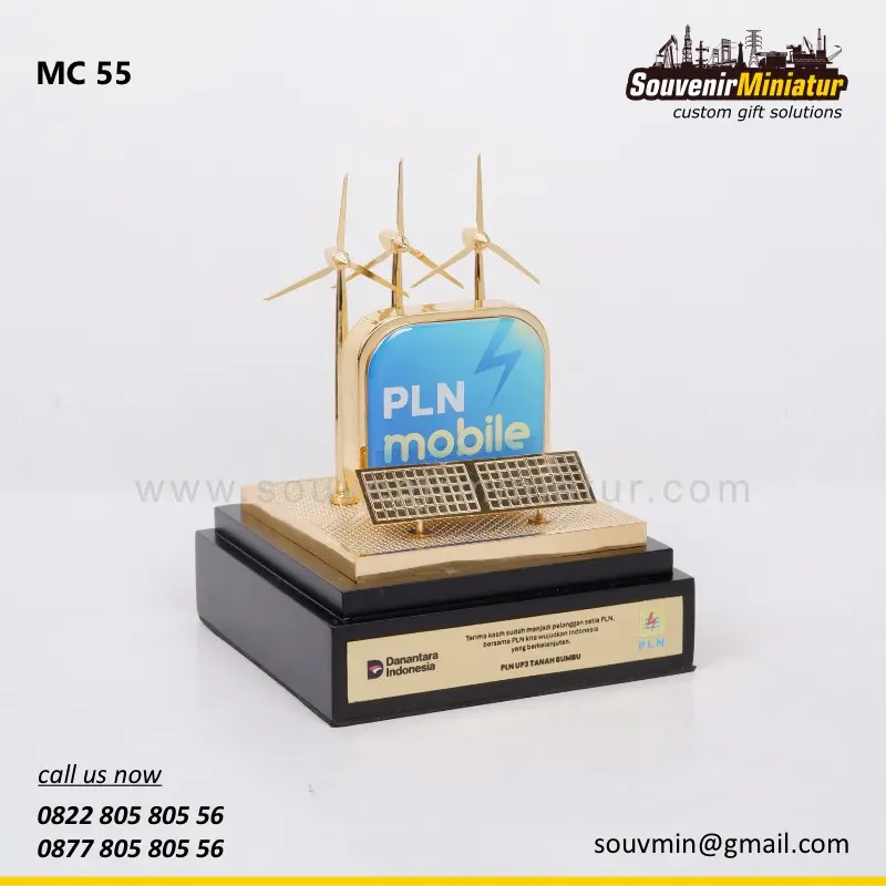 Miniatur Panel dan Turbin PLN UP3 Tanah Bumbu 1 MC55 Miniatur Panel Turbin PLN